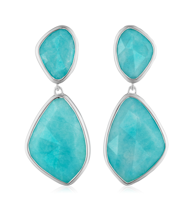 Sterling Silver Siren Cocktail Earrings - Amazonite - Monica Vinader