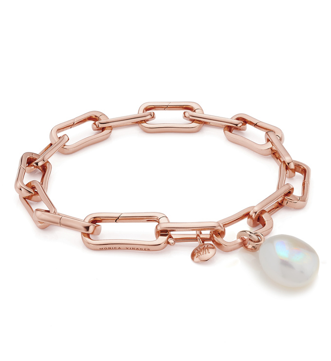 Rose Gold Vermeil Alta Capture and Pearl Bracelet Set - Monica Vinader