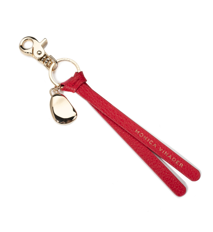 Leather Leather Keyring - Red - Monica Vinader