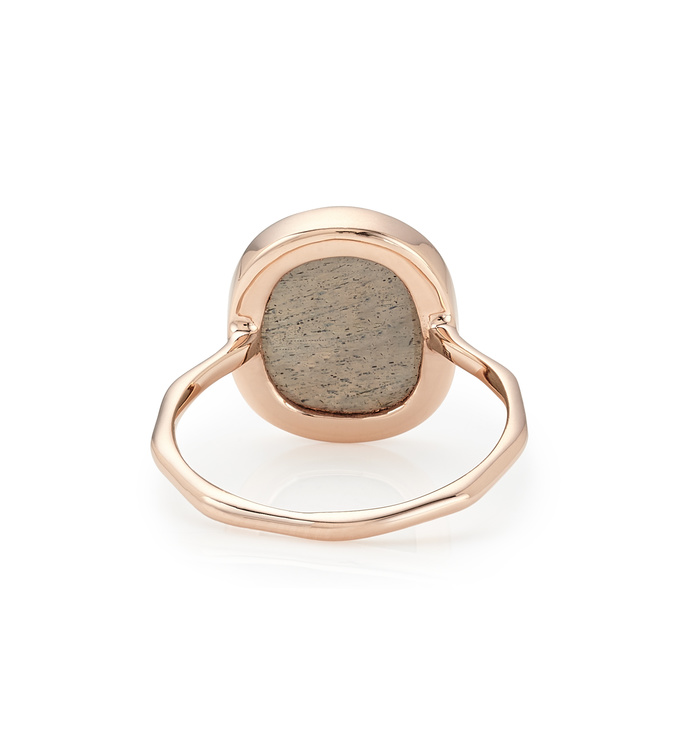 Rose Gold Vermeil Siren Medium Stacking Ring - Labradorite