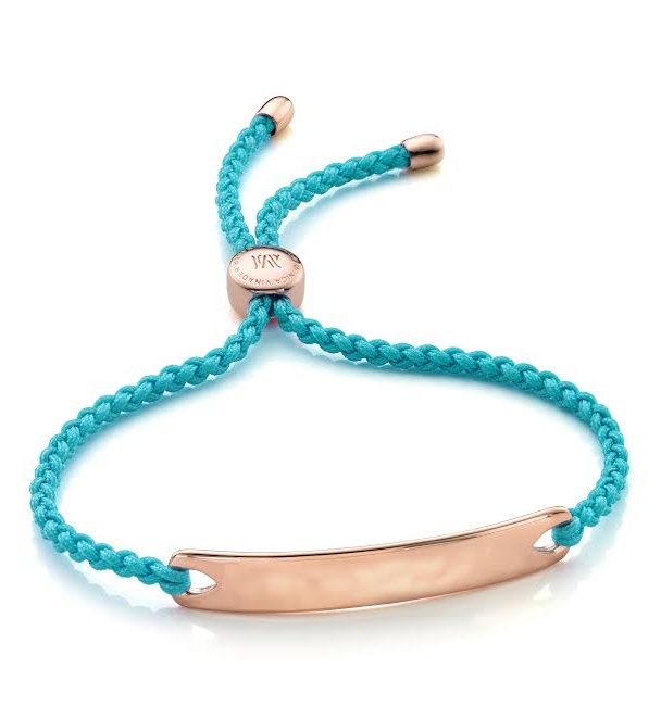 Rose Gold Vermeil Havana Friendship Bracelet - Turquoise - Monica Vinader