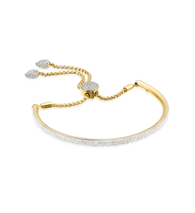 Fiji Full Diamond Bracelet in 18ct Gold Vermeil On Sterling Silver