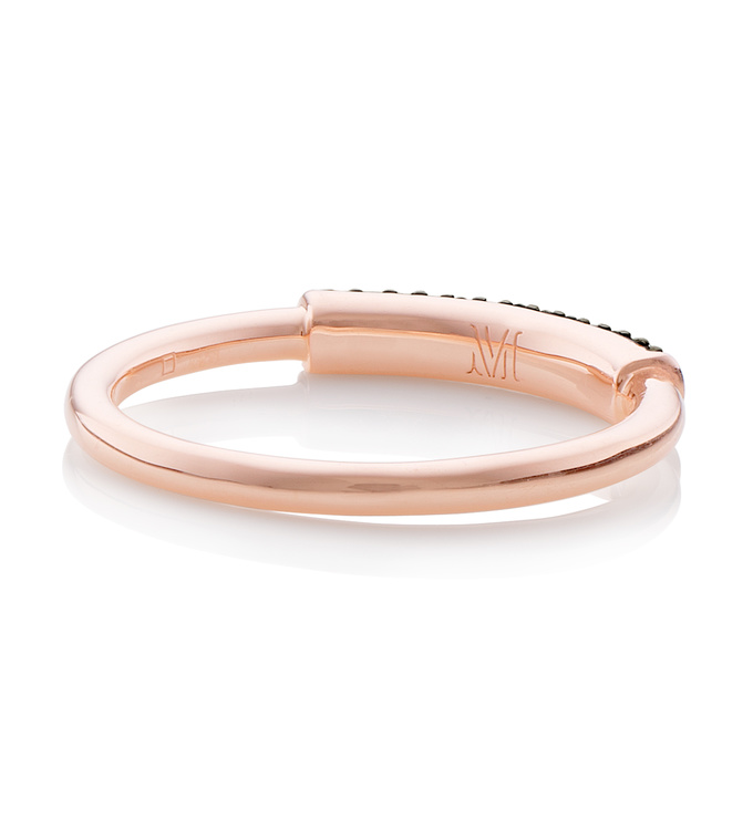 Rose Gold Vermeil Stellar Stacking Ring - Black Diamonds back