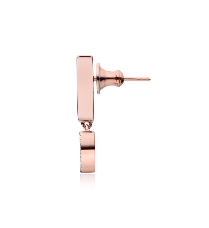 Rose Gold Vermeil Naida Mini Lotus Open Drop Earrings - Diamond