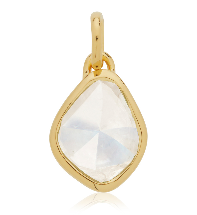 Gold Vermeil Siren Small Nugget Pendant Charm - Moonstone - Monica Vinader