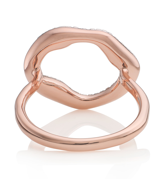 Rose Gold Riva Diamond Circle Ring - Diamond back