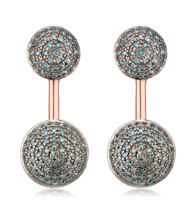 [Rita monica] シンミナ着用☆Twisted Edge Earrings Kate Middleton's Monica Vinader Siren earrings in green onyx