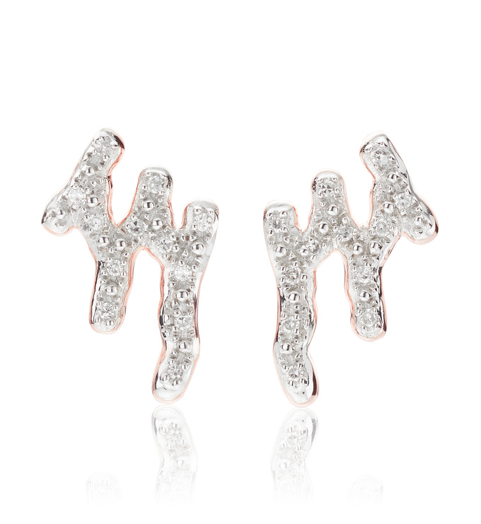Rose Gold Vermeil Riva Waterfall Stud Diamond Earrings - Diamond - Monica Vinader