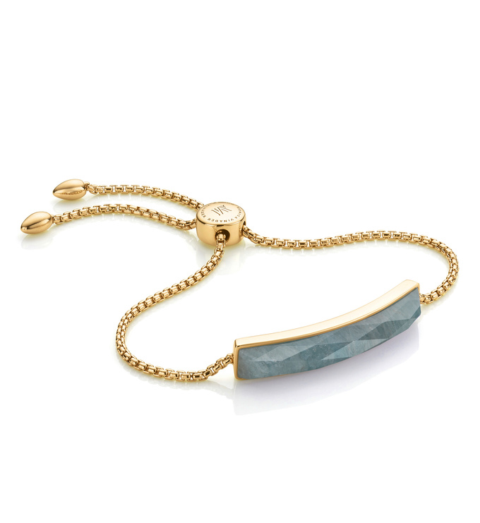 Gold Vermeil Baja Facet Bracelet - Aquamarine - Monica Vinader
