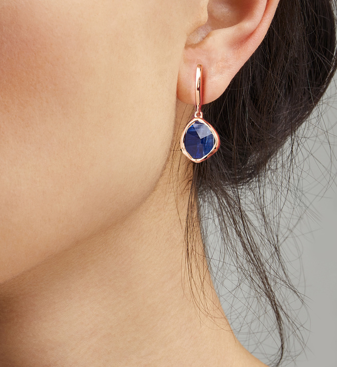 Siren Small Nugget Drop Earrings in 18ct Rose Gold Vermeil