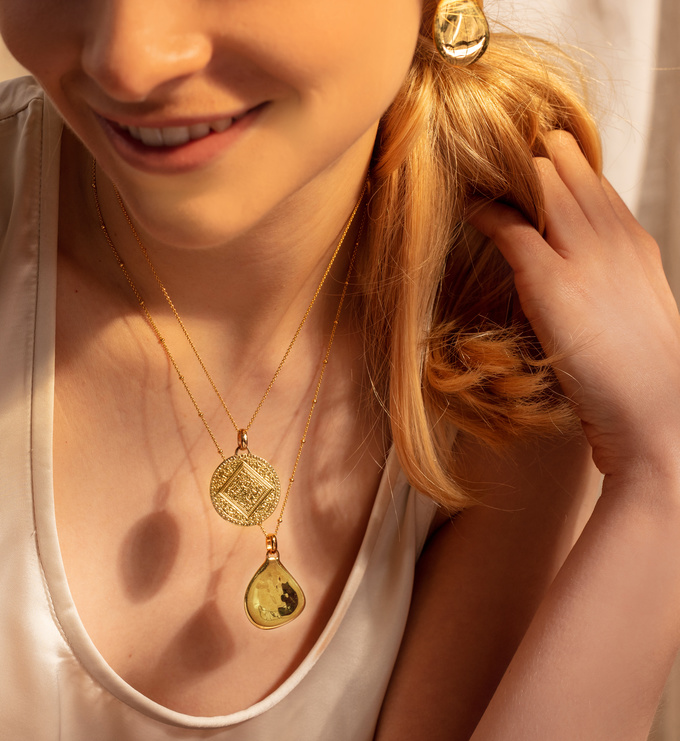 Siren Large Pendant Charm In 18ct Gold Vermeil On Sterling Silver Jewellery By Monica Vinader - Monica Vinader Pendant Chain