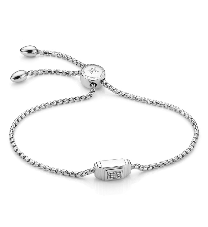Sterling Silver Baja Deco Diamond Bracelet - Diamond - Monica Vinader