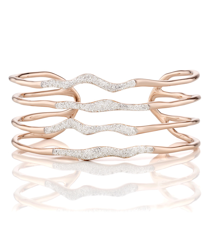 Rose Gold Vermeil Riva Hero Wave Cuff Front