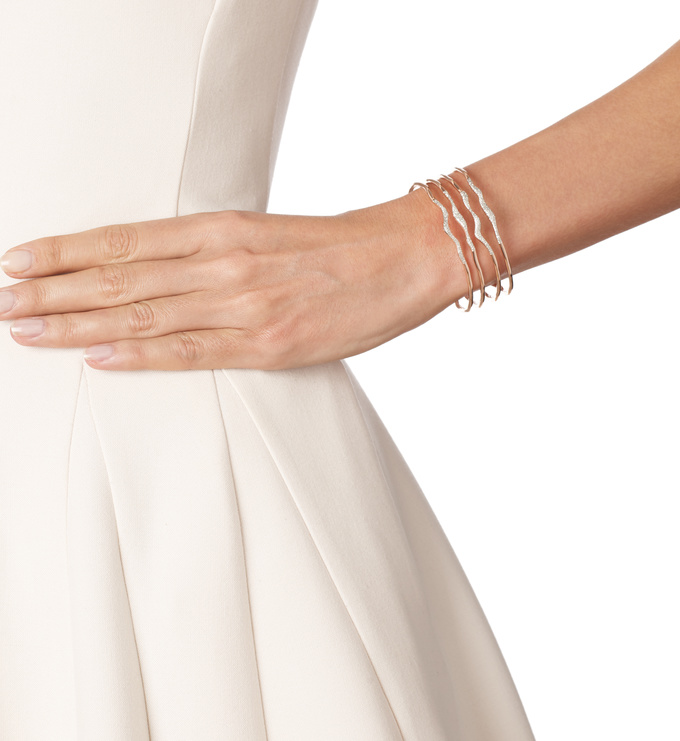 Rose Gold Vermeil Riva Hero Wave Cuff Model Shot
