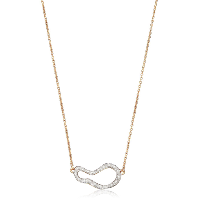 Gold Vermeil Riva Small Pod Necklace - Diamond - Monica Vinader