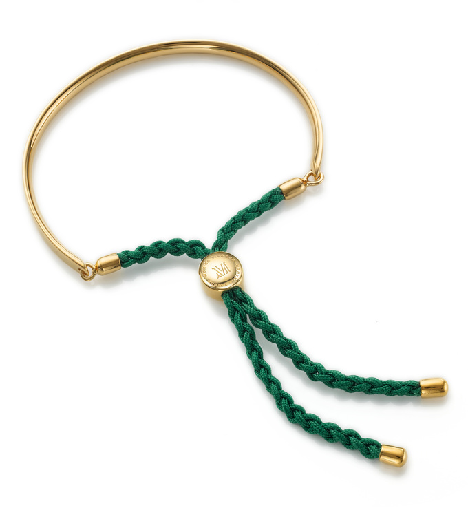 Gold Vermeil Fiji Friendship Bracelet - Racing Green