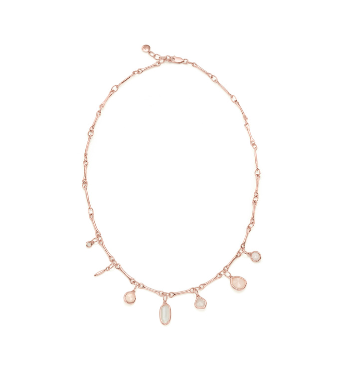 Rose Gold Vermeil Siren Tonal Multi Drop Necklace - Mix - Monica Vinader