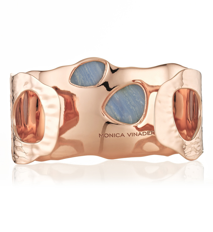 Rose Gold Vermeil Siren Odyssey Cuff - Blue Lace Agate back