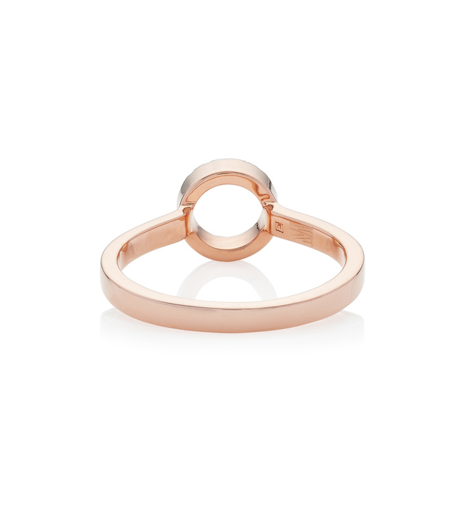 Rose Gold Vermeil Naida Mini Circle Open Ring - Diamond