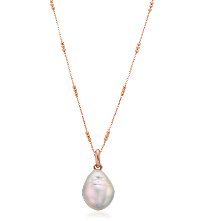 Nura Pearl Triple Beaded Necklace Set Jewellery Sets Monica Vinader - Pendant Bead Necklace Set
