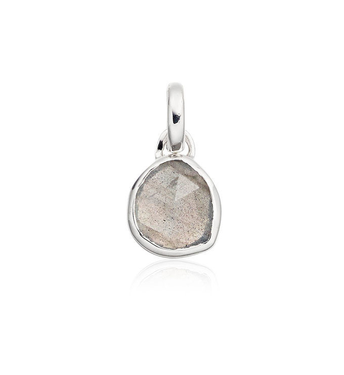 Sterling Silver Siren Mini Bezel Pendant Charm - Labradorite - Monica Vinader