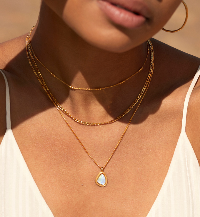 Amulet Necklace in 18ct Gold Vermeil On Sterling Silver and