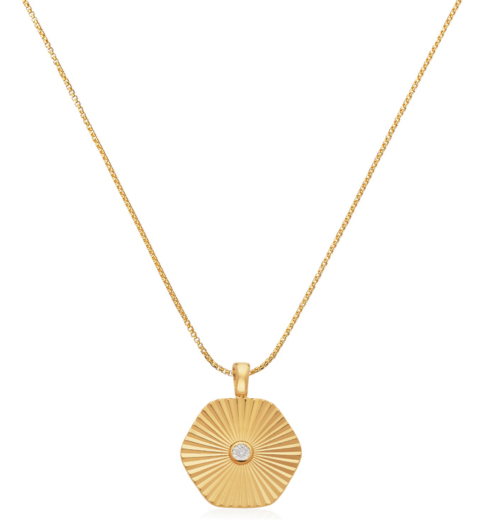 Oval Box and Diamond Pendant Set - Monica Vinader