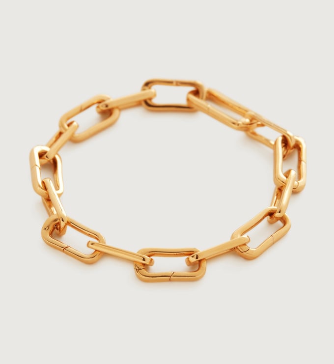 Link & Chain Charm Bracelet in 18K Gold Vermeil