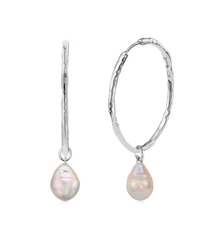 Siren Muse Large Hoop and Pearl Earring Set - Monica Vinader