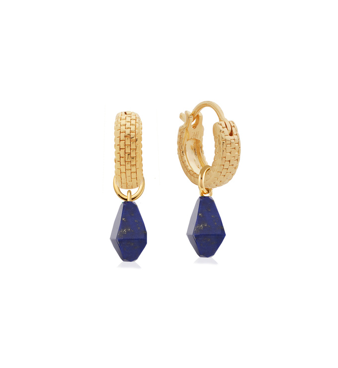Doina Lapis Gemstone Huggie Earrings | Jewellery Sets