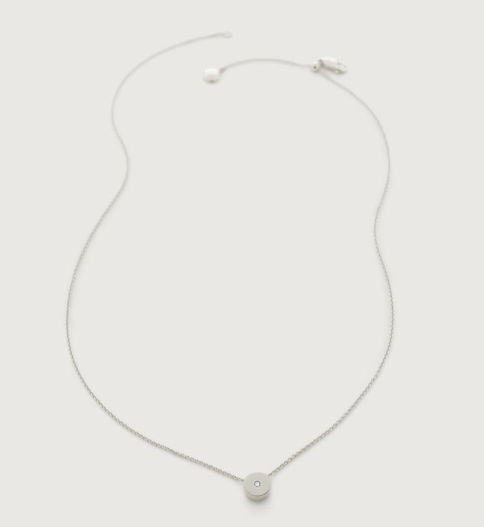 Linear Solo Diamond Necklace Adjustable 