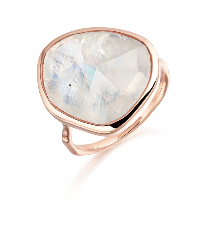 Rose Gold Vermeil Siren Ring - Moonstone - Monica Vinader