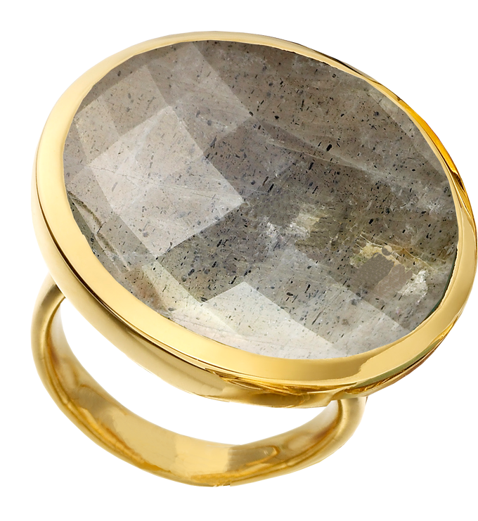 Gold Vermeil Round Facet Ring - Monica Vinader