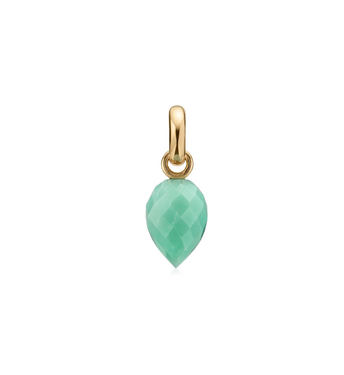 Gold Vermeil Fiji Bud Gemstone Pendant Charm - Chrysoprase - Monica Vinader
