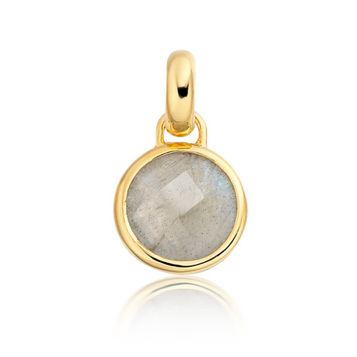 Gold Vermeil Luna Mini Pendant Charm - Labradorite - Monica Vinader