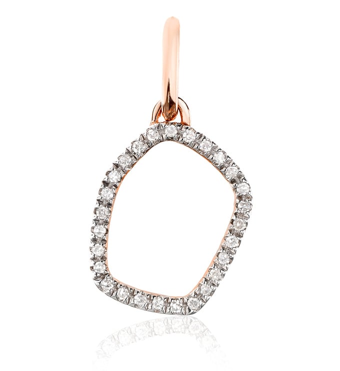 Rose Gold Vermeil Riva Mini Hoop Diamond Pendant Charm - Diamond - Monica Vinader