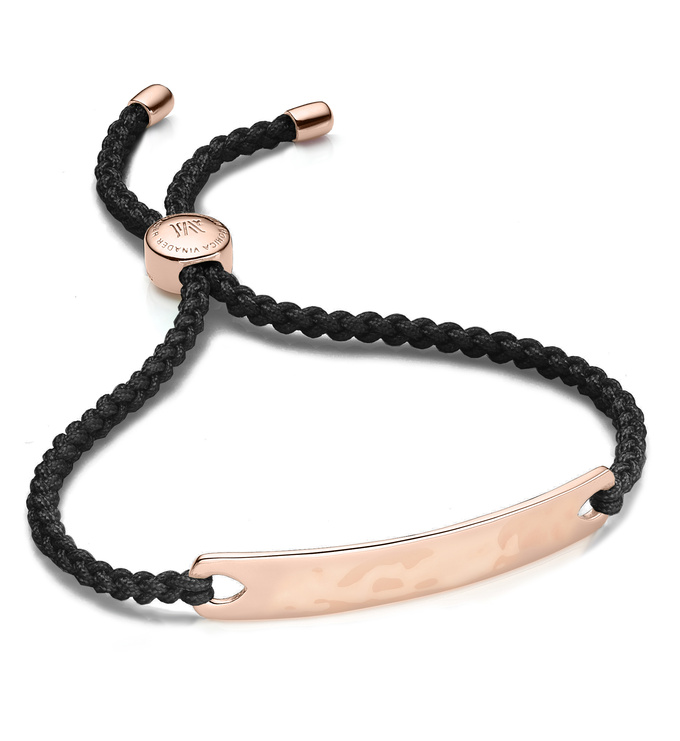 Rose Gold Vermeil Havana Friendship Bracelet - Black - Monica Vinader