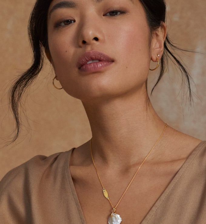 Galaxy Diamond Keshi Pearl Chain Necklace | Jewellery Sets