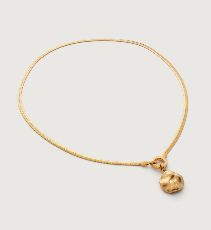 Doina Snake Cast Pearl Chain Necklace 