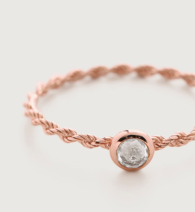 Corda Skinny Ring in 18ct Rose Gold Vermeil On Sterling