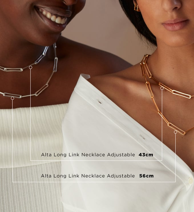 Alta Long Link Necklace Adjustable 56cm/22' in 18ct Rose Gold