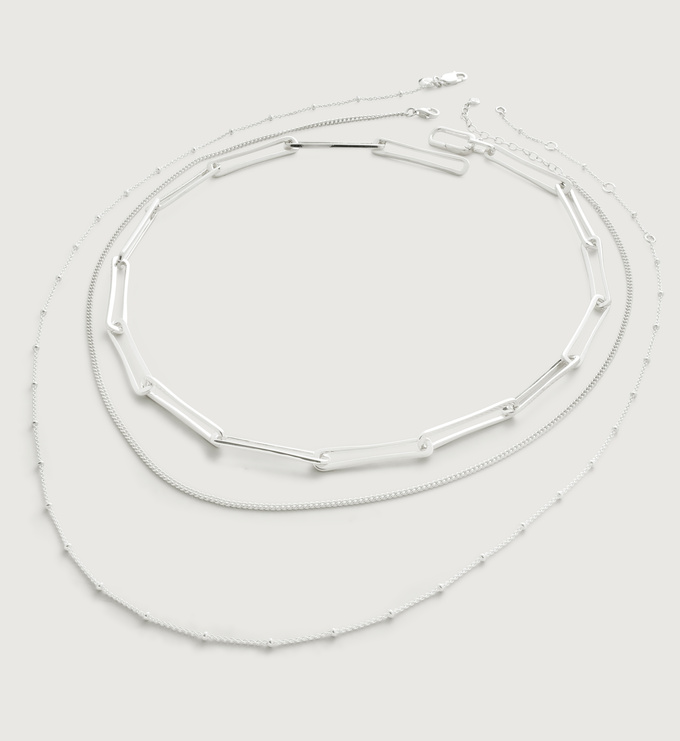 Fine Beaded Chain Necklace Set 
