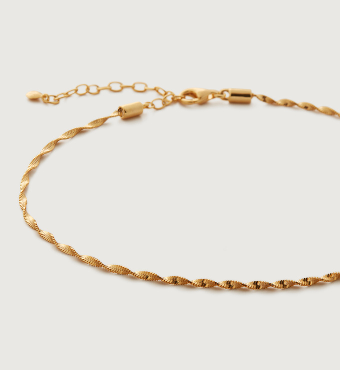 Gold Vermeil Disco Chain Anklet - Monica Vinader