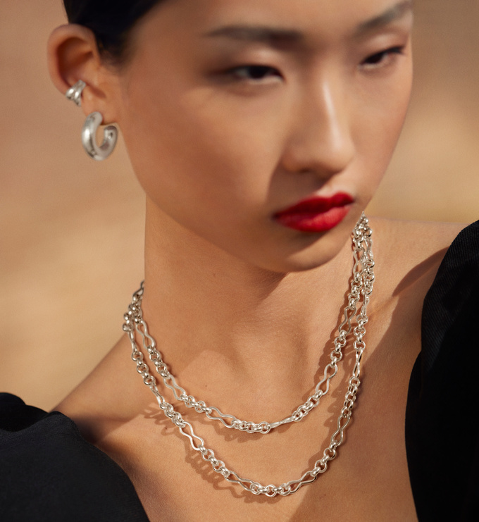 Siren Muse Chunky Medium Hoop Earrings 
