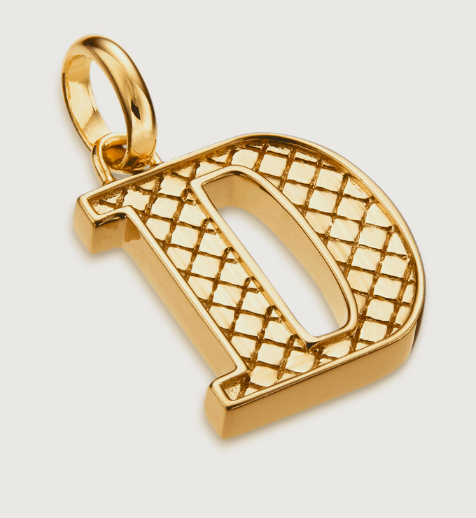 Gold Vermeil Alphabet D Pendant Charm - Monica Vinader