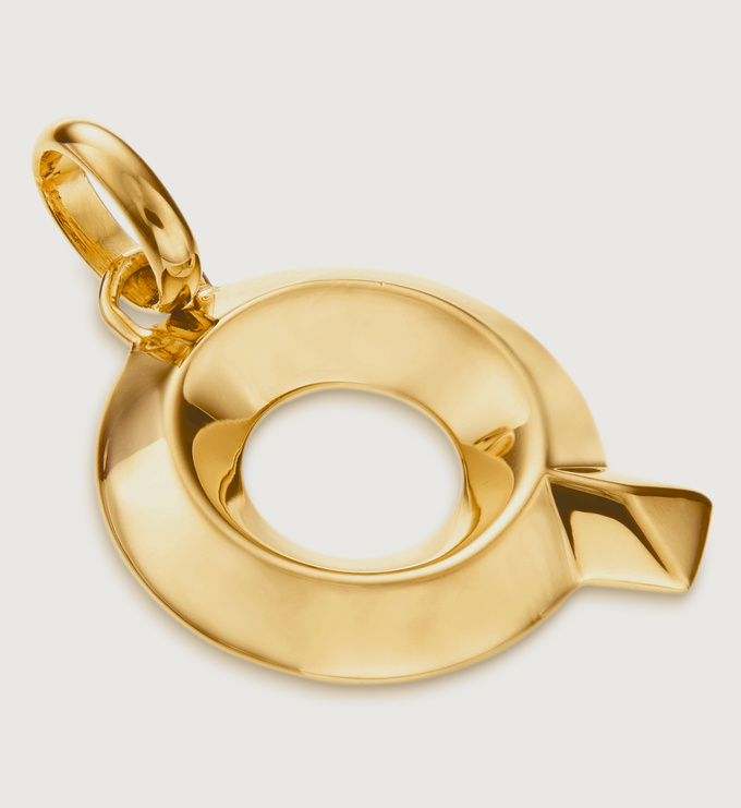 Gold Vermeil Alphabet Q Pendant Charm - Monica Vinader