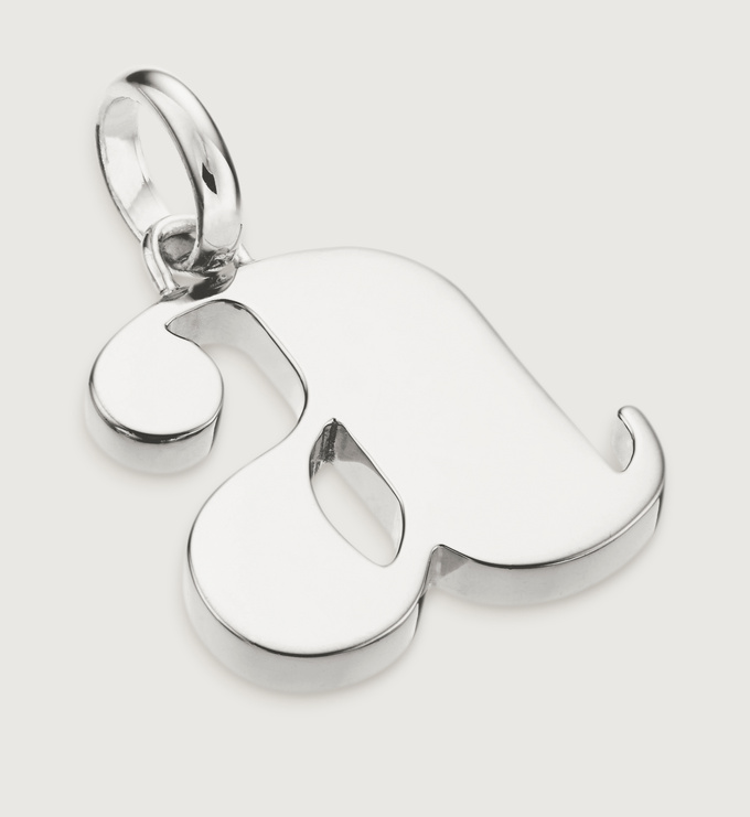 Sterling Silver Alphabet A Pendant Charm - Monica Vinader