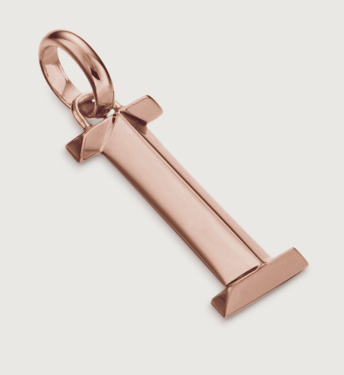 Rose Gold Vermeil Alphabet I Pendant Charm - Monica Vinader