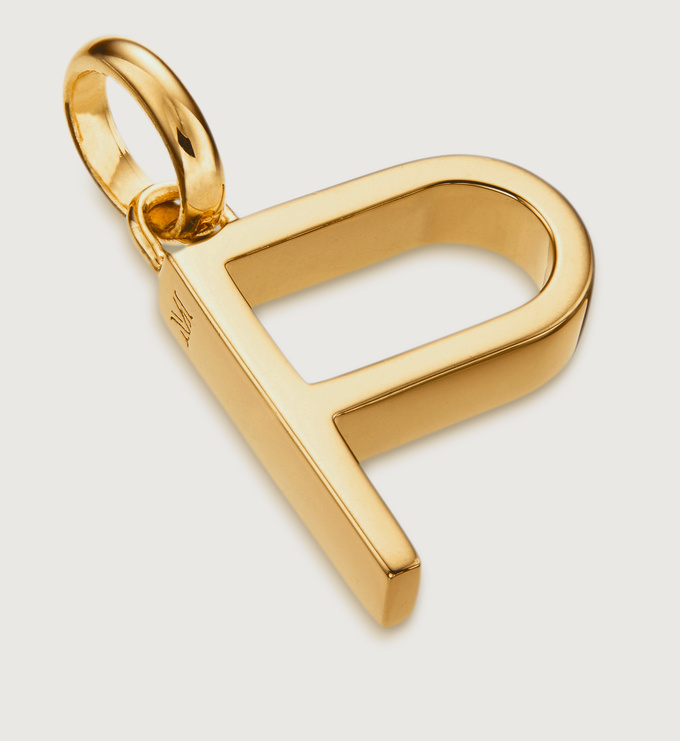 Gold Vermeil Alphabet P Pendant Charm - Monica Vinader