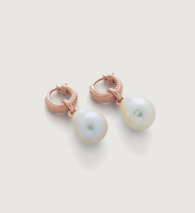 Heirloom Pearl Huggie Earrings | Jewellery Sets | Monica Vinader